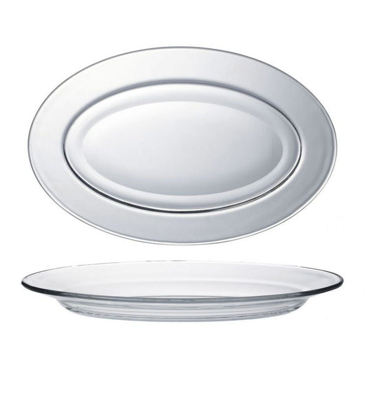 Duralex Clear Lys oval dinner plate dish 31cm