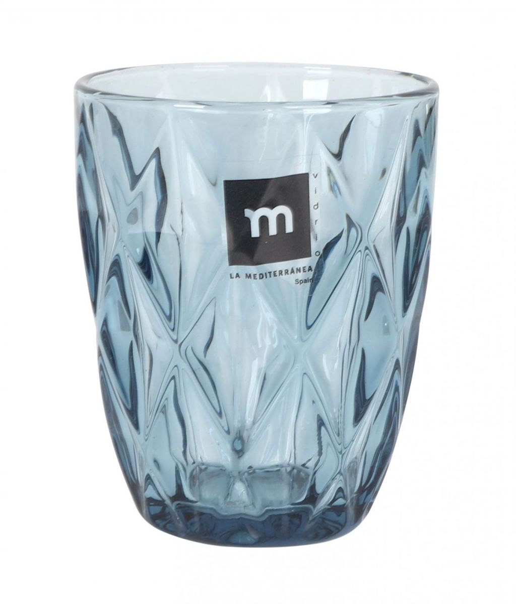 Syros Blue Tumblers 270ml vintage diamond drinking glasses