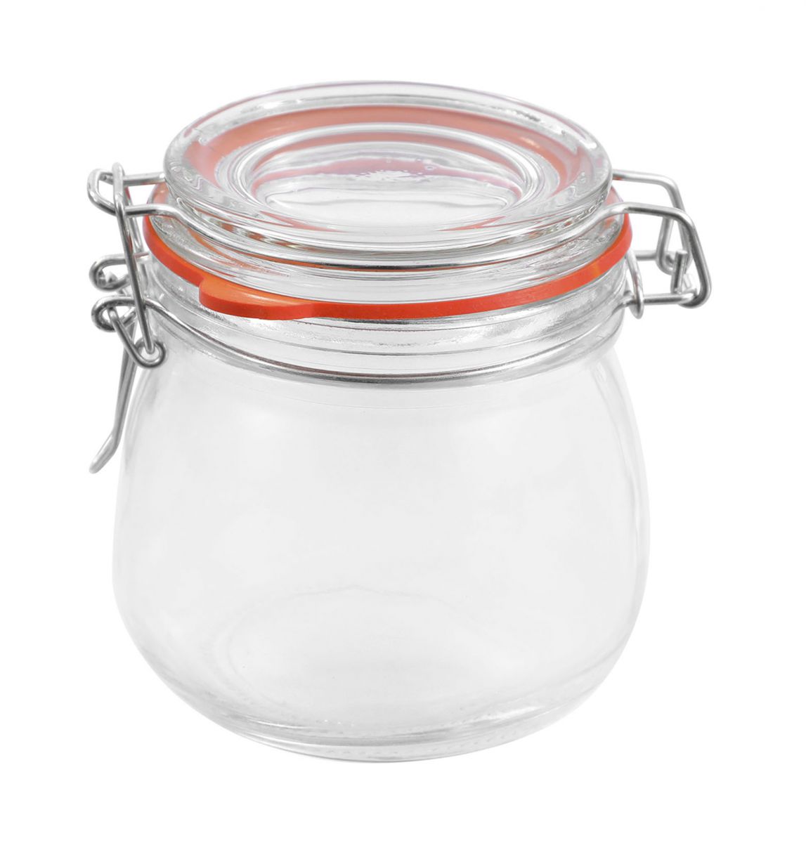 Clip Top Airtight Clear Glass Storage Spice Herb Jam Kitchen Jar 350ml