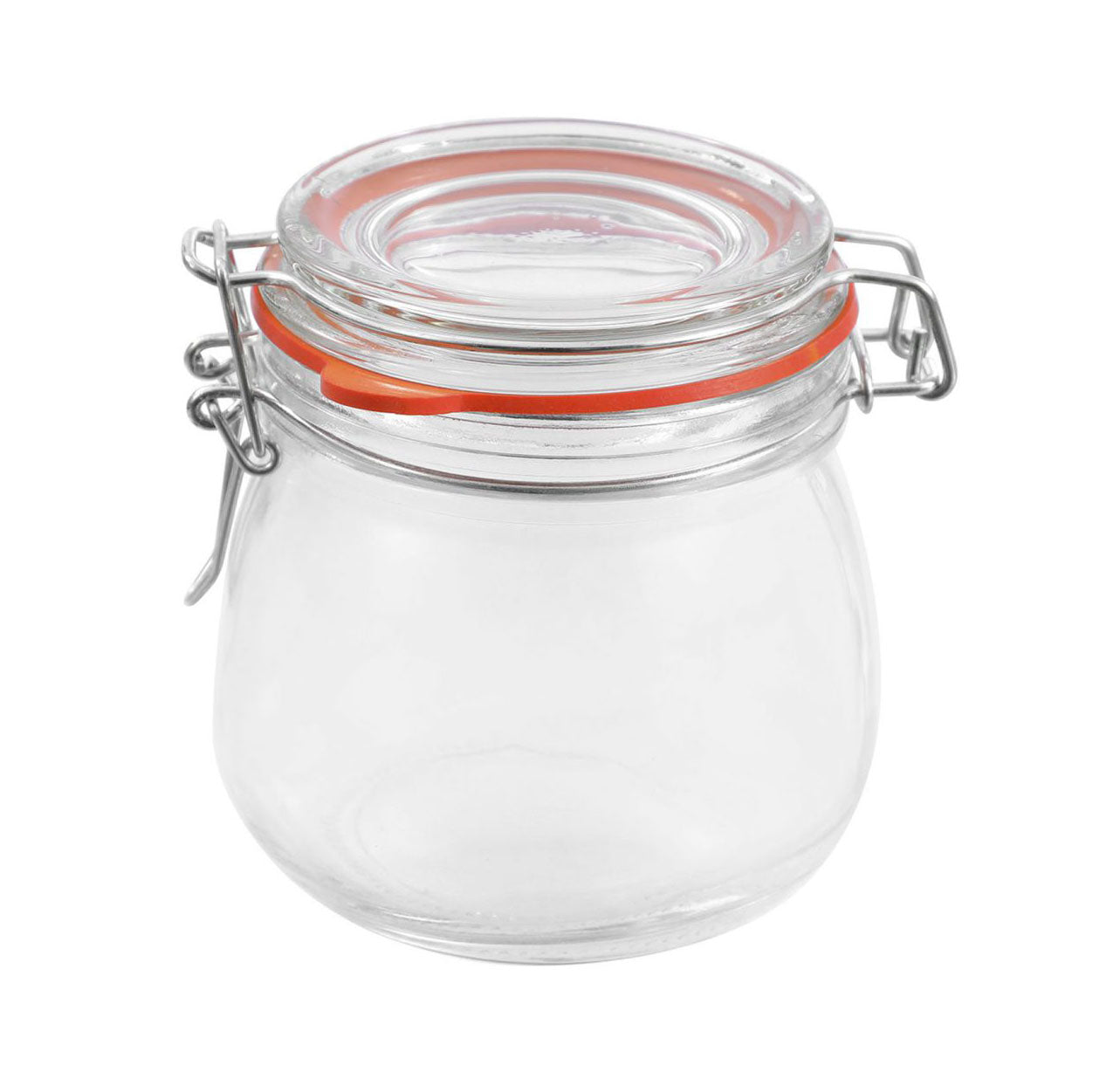 Clip Top Airtight Clear Glass Storage Spice Herb Jam Kitchen Jar 350ml
