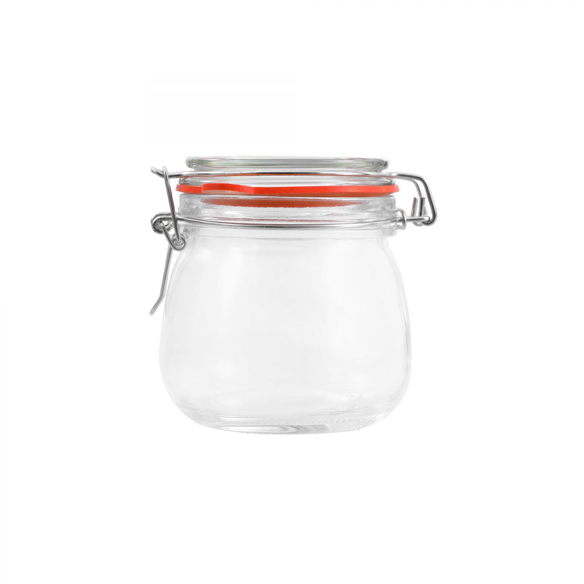 Clip Top Airtight Clear Glass Storage Spice Herb Jam Kitchen Jar 350ml
