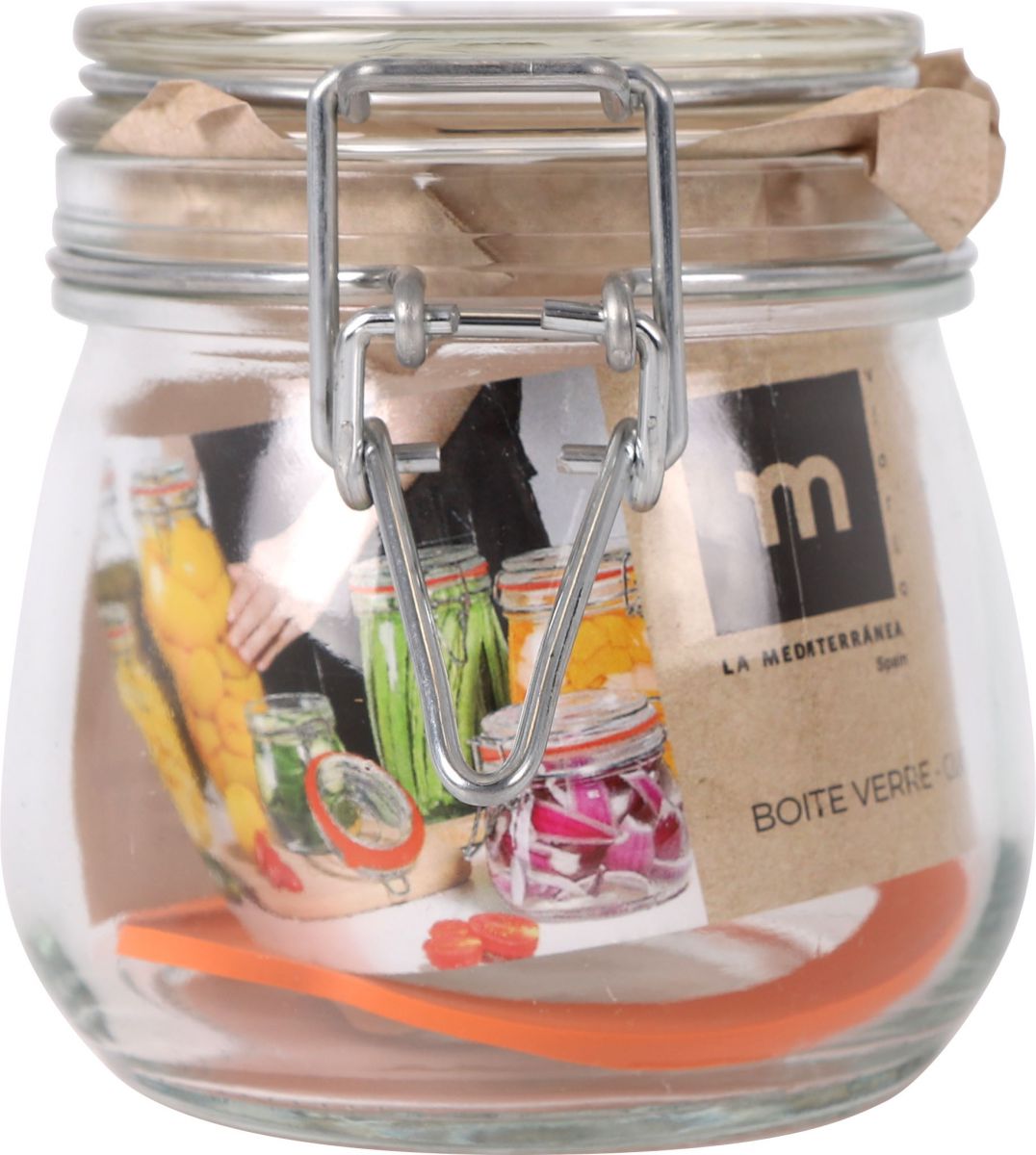 Clip Top Airtight Clear Glass Storage Spice Herb Jam Kitchen Jar 350ml