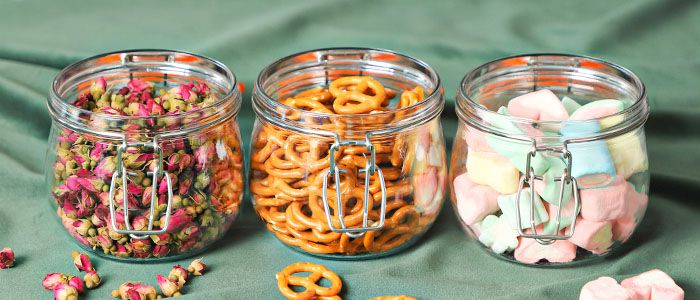 Clip Top Airtight Clear Glass Storage Spice Herb Jam Kitchen Jar 350ml