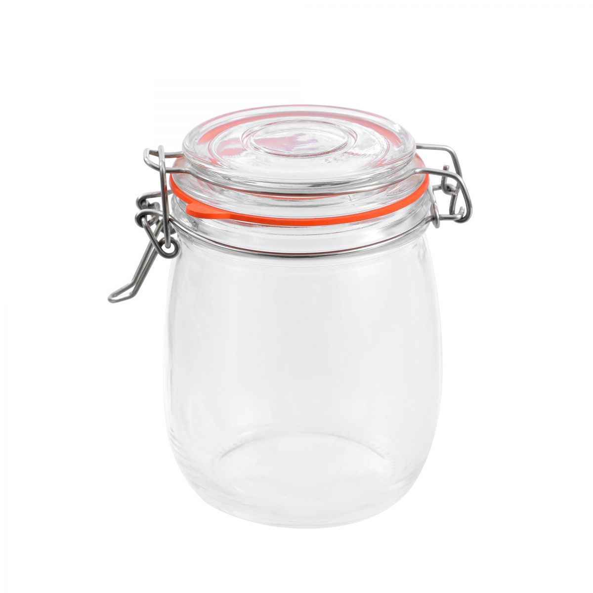 Clip Top Airtight Clear Glass Storage Spice Herb Jam Kitchen Jar 750ml