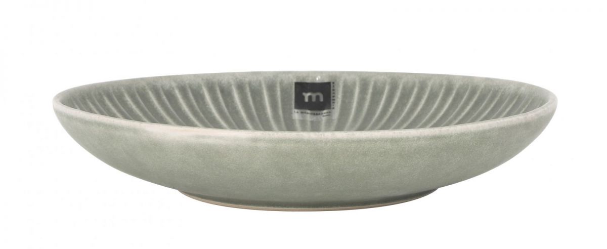 Aisa green 21x3.9cm Pasta Bowl Irregular shape Stoneware