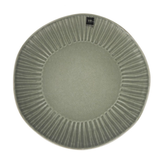 Aisa green 32cm Dinner plate Under plate Irregular shape Stoneware