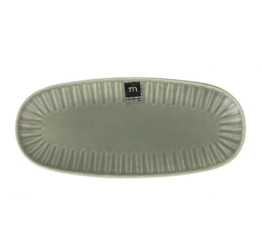 Aisa green 25.5x12cm Dessert plate starters tapas dish Irregular shape