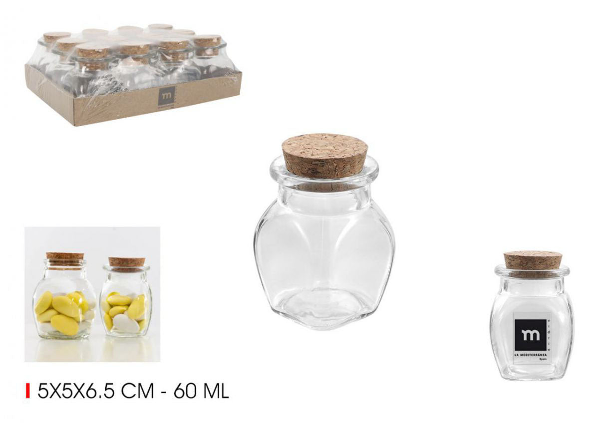 Kitchen Jar glass 60ml with cork