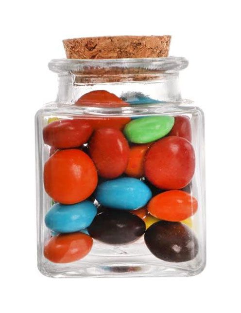 Kitchen Jar glass 50ml Square with cork