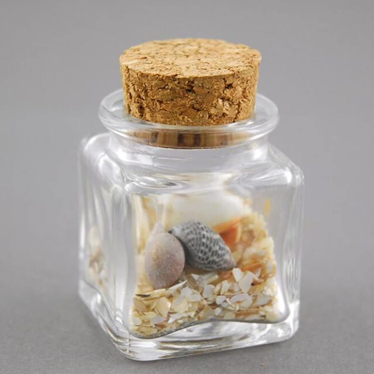 Kitchen Jar glass 50ml Square with cork