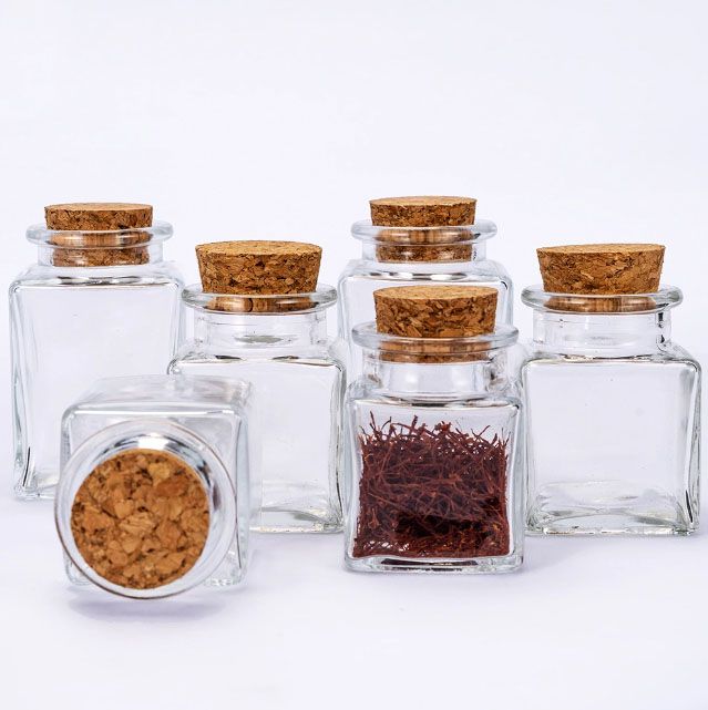 Kitchen Jar glass 50ml Square with cork