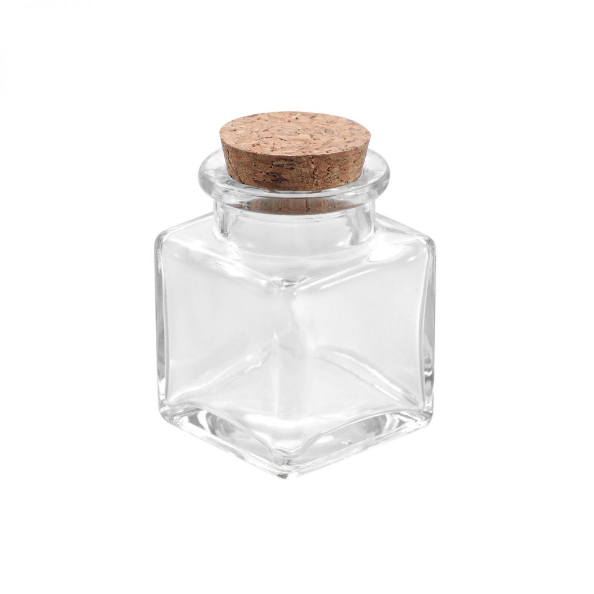 Kitchen Jar glass 50ml Square with cork
