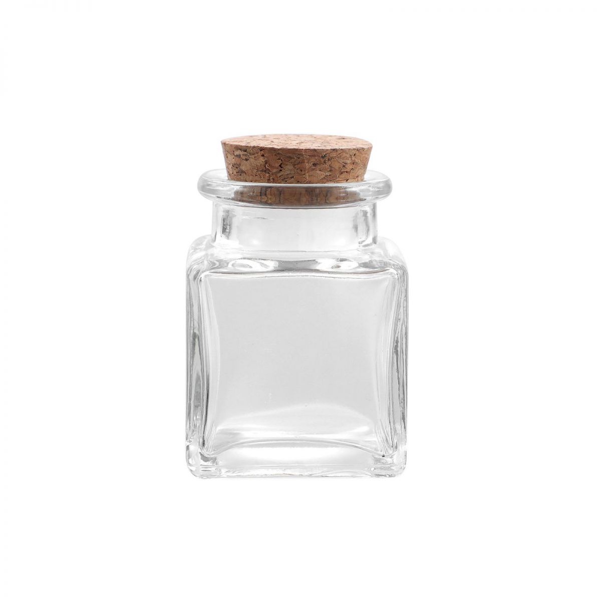 Kitchen Jar glass 50ml Square with cork