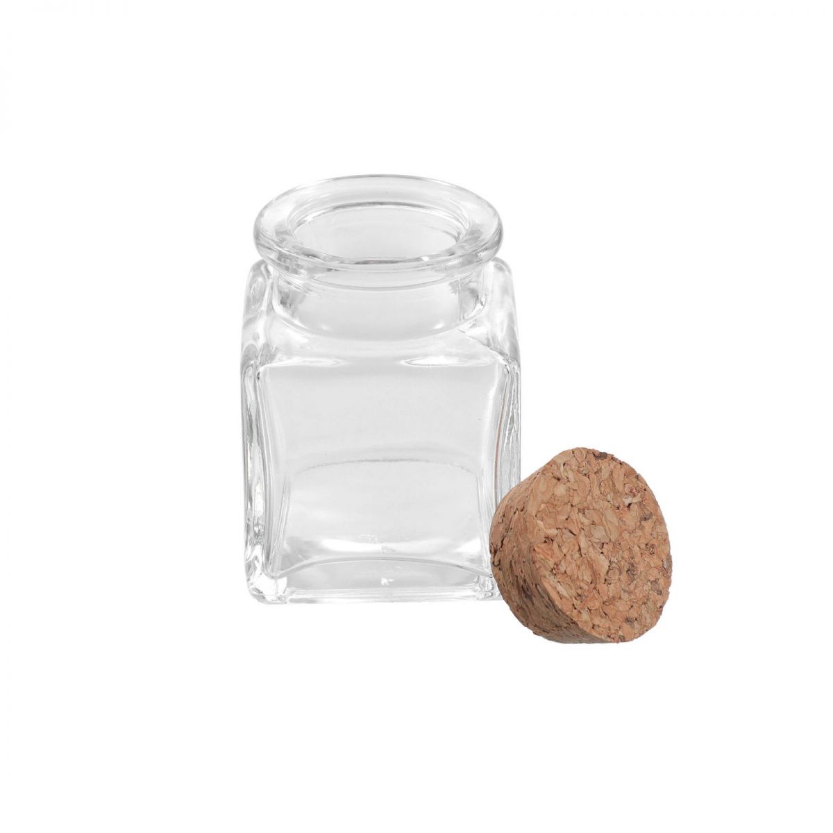 Kitchen Jar glass 50ml Square with cork