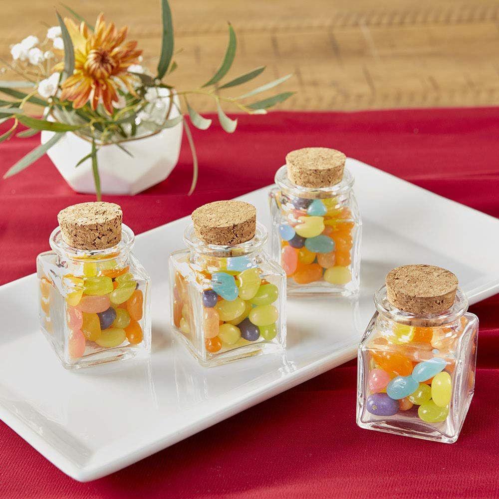 Kitchen Jar glass 50ml Square with cork