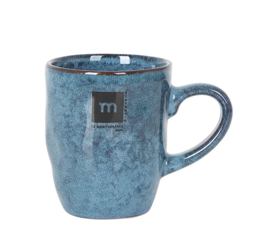Morell Blue 240ml Coffee tea mug Stoneware Irregular shape