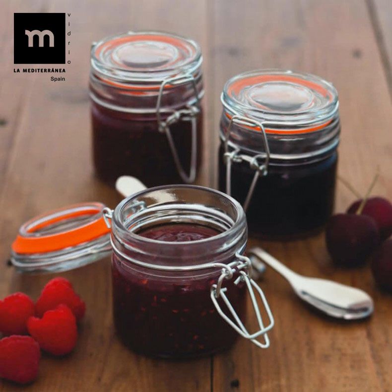 Clip Top Airtight Clear Glass Storage Spice Herb Jam Jar 100ml
