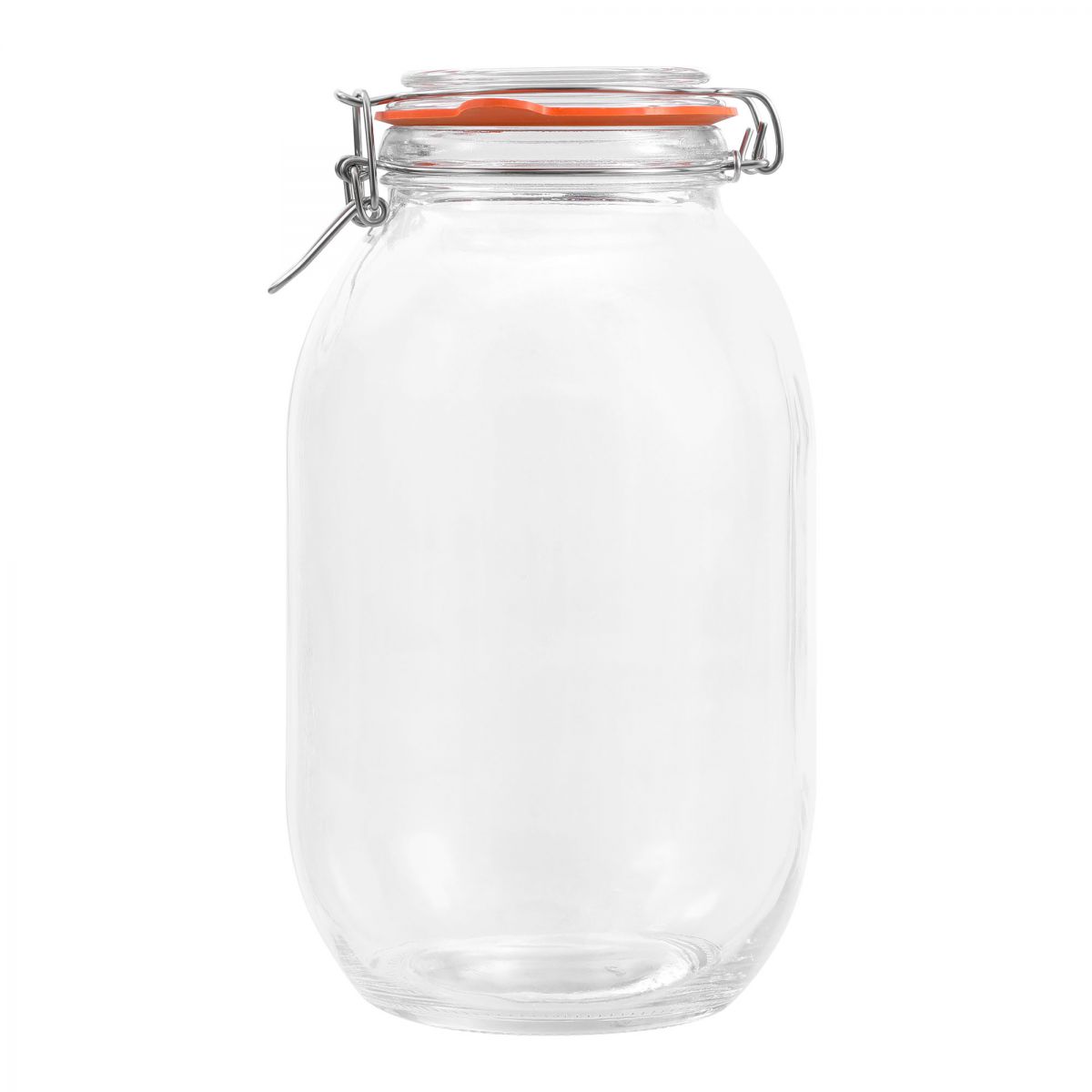 Clip Top Airtight Clear Glass Storage Spice Herb Jam Pasta Kitchen Jar 3L