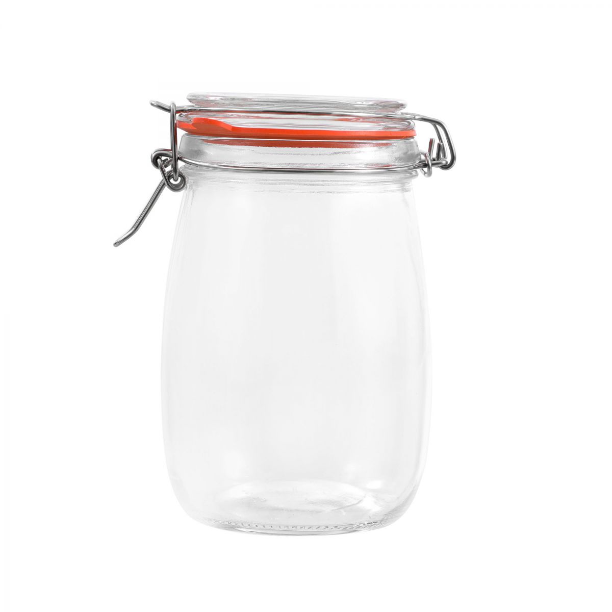 Clip Top Airtight Clear Glass Storage Spice Herb Jam Kitchen Jar 1L