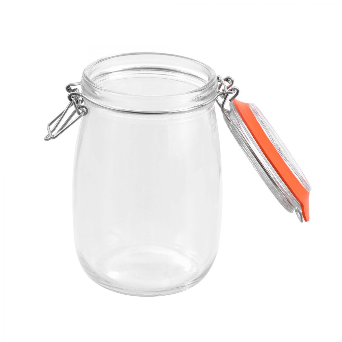 Clip Top Airtight Clear Glass Storage Spice Herb Jam Kitchen Jar 1L