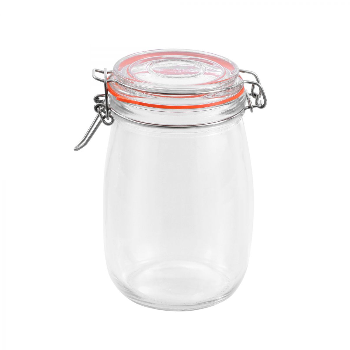 Clip Top Airtight Clear Glass Storage Spice Herb Jam Kitchen Jar 1L