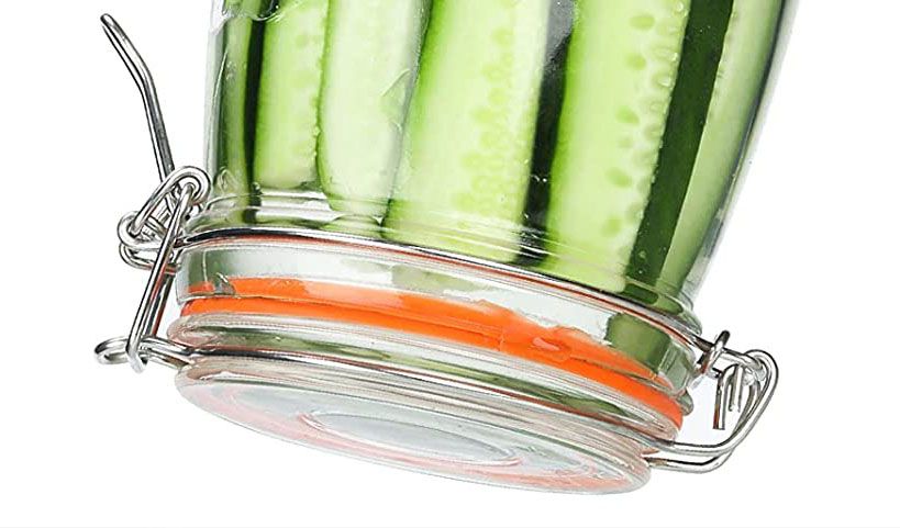 Clip Top Airtight Clear Glass Storage Spice Herb Jam Kitchen Jar 1.5L