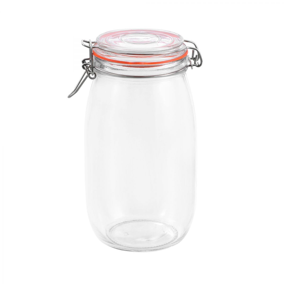 Clip Top Airtight Clear Glass Storage Spice Herb Jam Kitchen Jar 1.5L