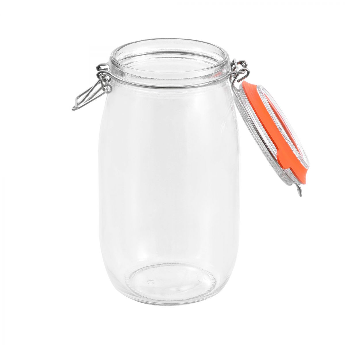 Clip Top Airtight Clear Glass Storage Spice Herb Jam Kitchen Jar 1.5L