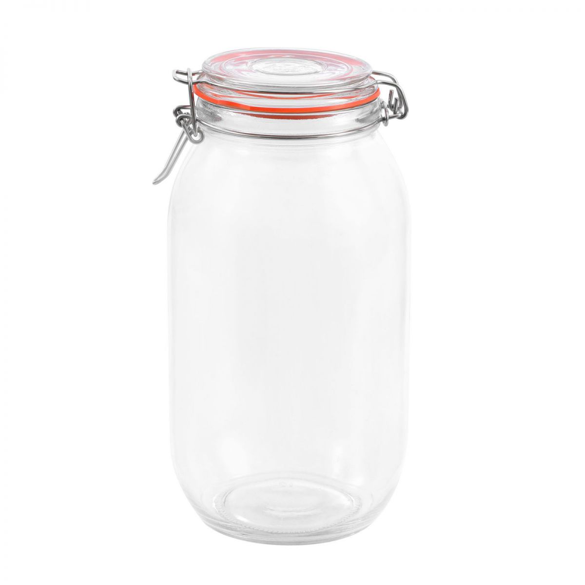 Clip Top Airtight Clear Glass Storage Spice Herb Jam Kitchen Jar 2L