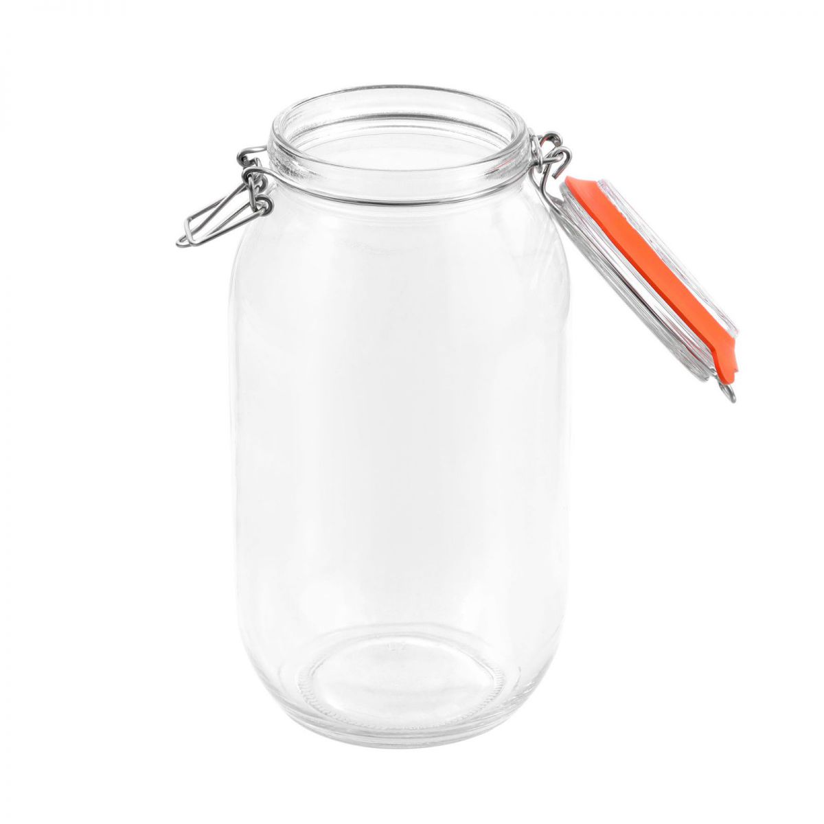 Clip Top Airtight Clear Glass Storage Spice Herb Jam Kitchen Jar 2L