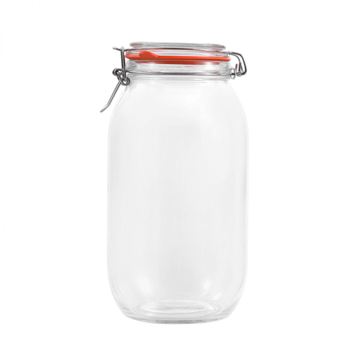 Clip Top Airtight Clear Glass Storage Spice Herb Jam Kitchen Jar 2L
