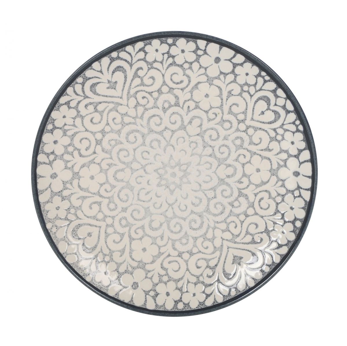 Azurill 26cm dinner plates Embossed Stoneware La Mediterranea