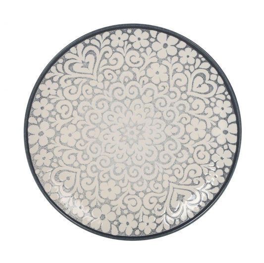Azurill 26cm dinner plates Embossed Stoneware La Mediterranea