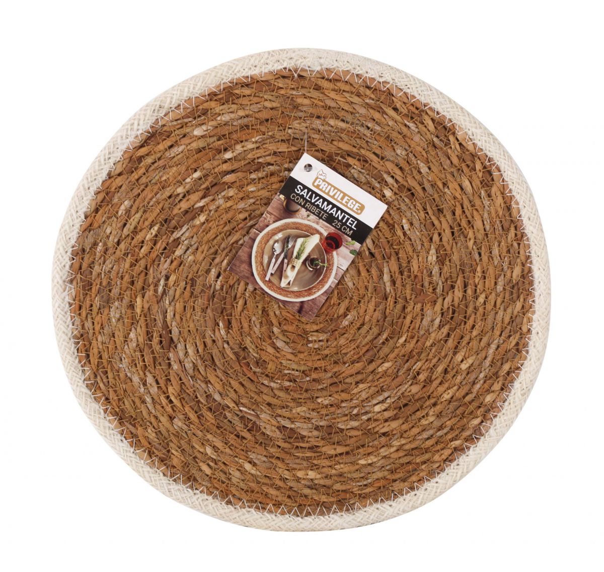 Place Mat wicker trivet round 25cm seagrass Privilege