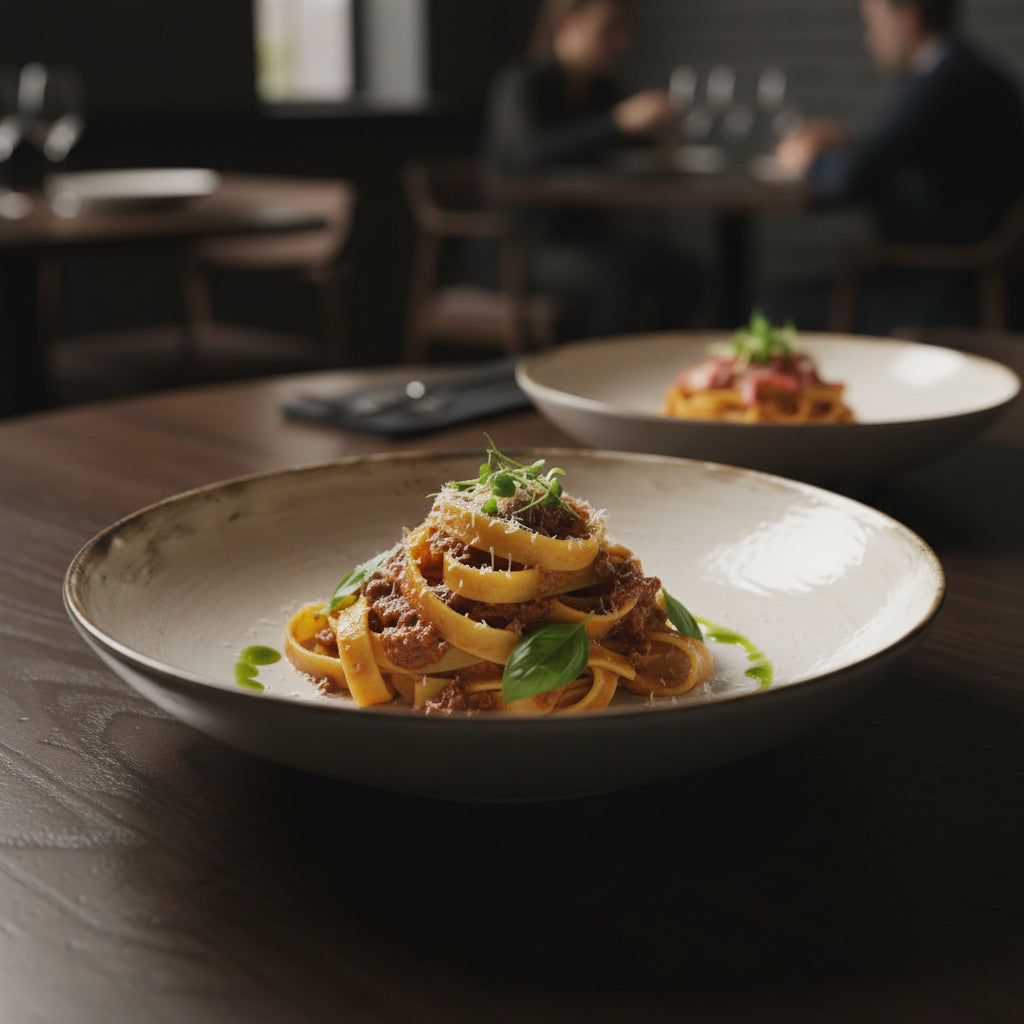Menulis 21cm pasta bowls Embossed Stoneware