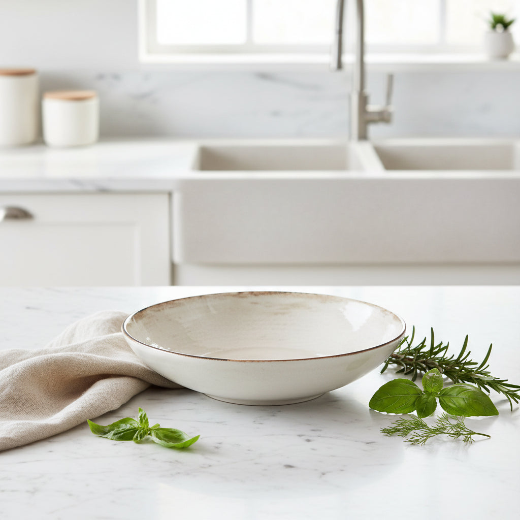 Menulis 21cm pasta bowls Embossed Stoneware