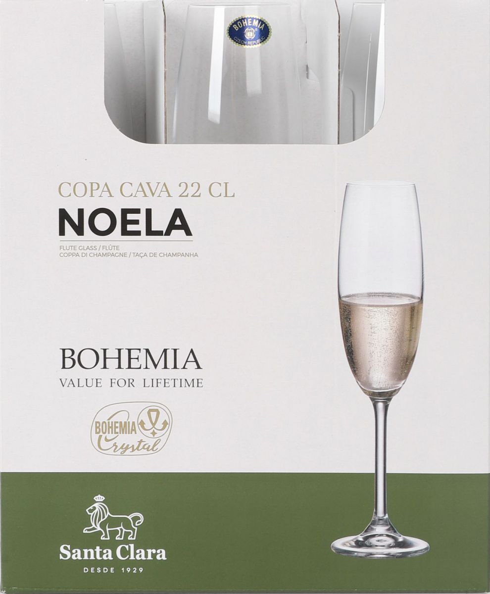 Noela Champagne Flute Bohemia Crystal 220ml prosecco cava glass
