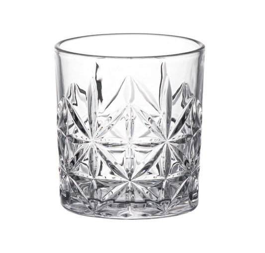 Whisky glass 310ml Milan tumbler vintage embossed glassware