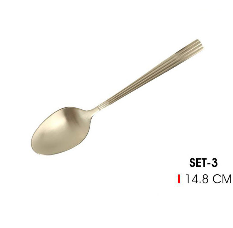 Louvre Gold Stainless Steel Cutlery Dessert Spoons 14.8cm Set of 3
