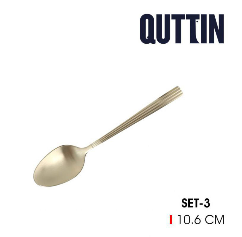 Louvre Gold Stainless Steel Cutlery Coffee tea Spoons 10.6cm Set of 3