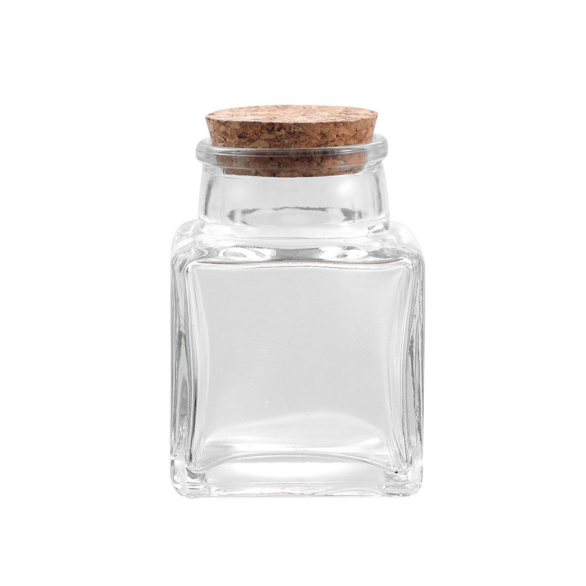 Kitchen Jar glass 80ml Square with cork