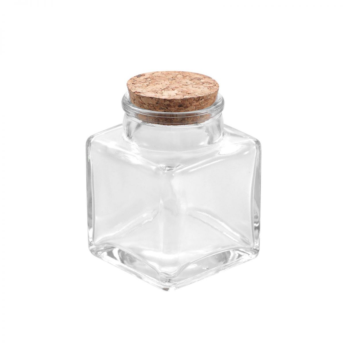 Kitchen Jar glass 80ml Square with cork