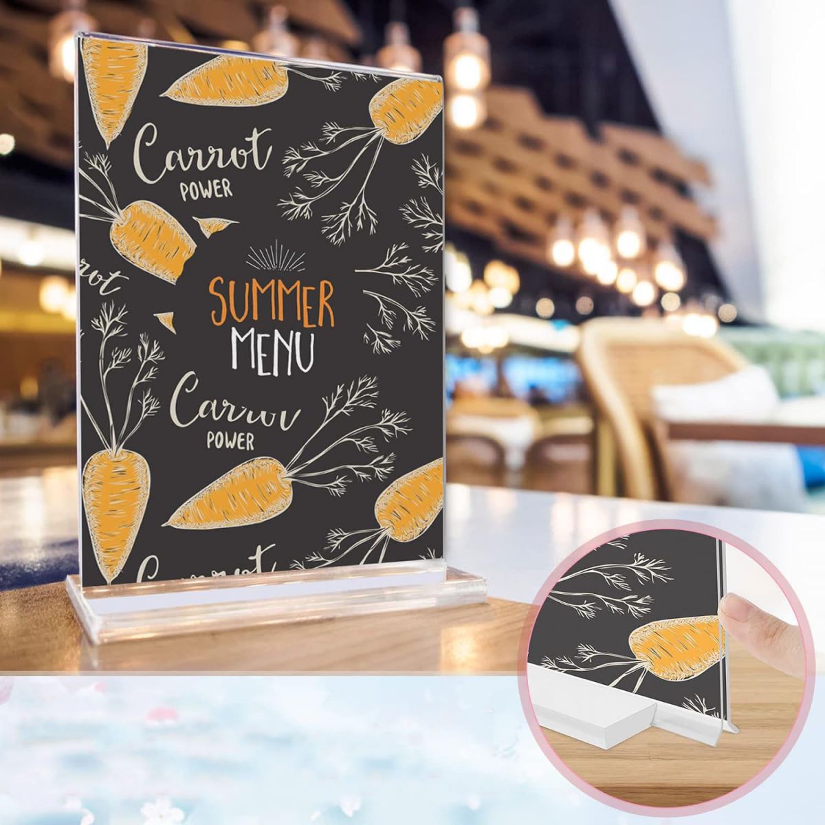 Table Menu Holder for Coffee Shops Restaurants My Bar