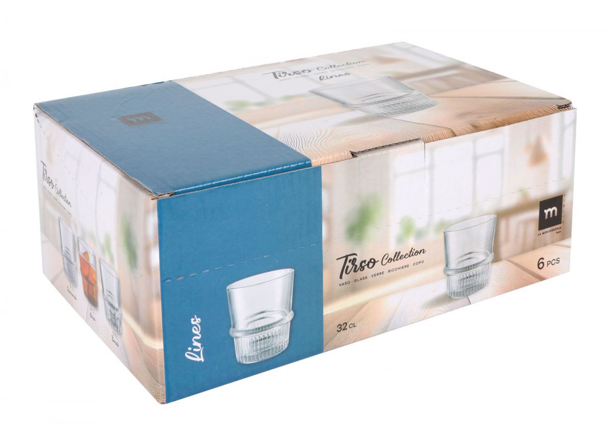 Tirso Line drinking glasses tumblers 320ml box of 6