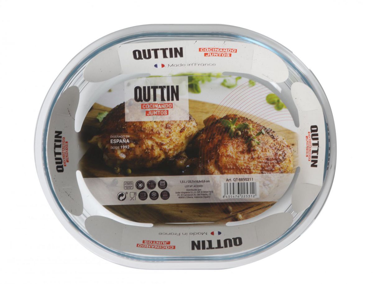 1.5L Oval Oven dish Quttin 23.7x18.8cm banking roasting