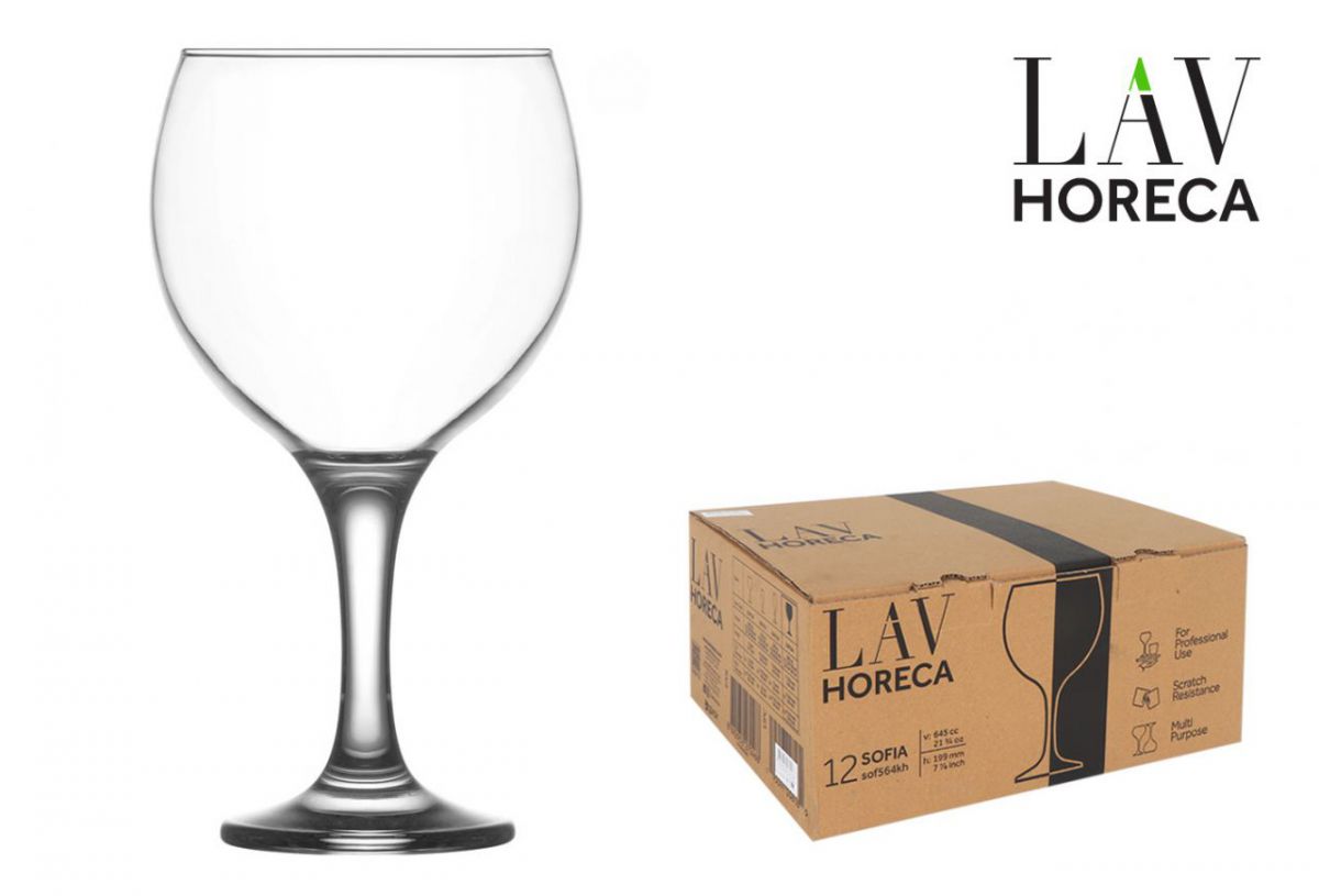 Gin and tonic cocktail balloon glasses 650ml Clear LAV SOFIA