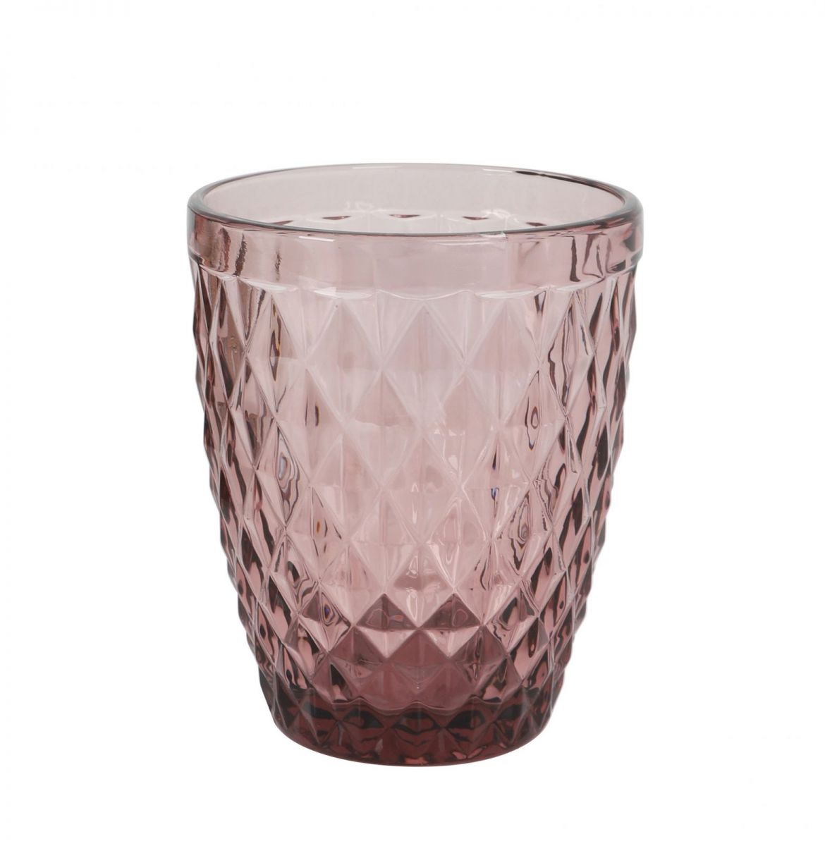 Sidari Pink Tumblers 270ml embossed diamond vintage drinking glasses