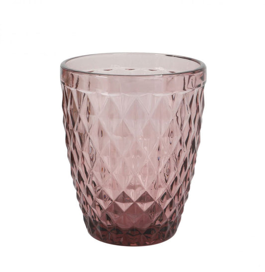 Sidari Pink Tumblers 270ml embossed diamond vintage drinking glasses