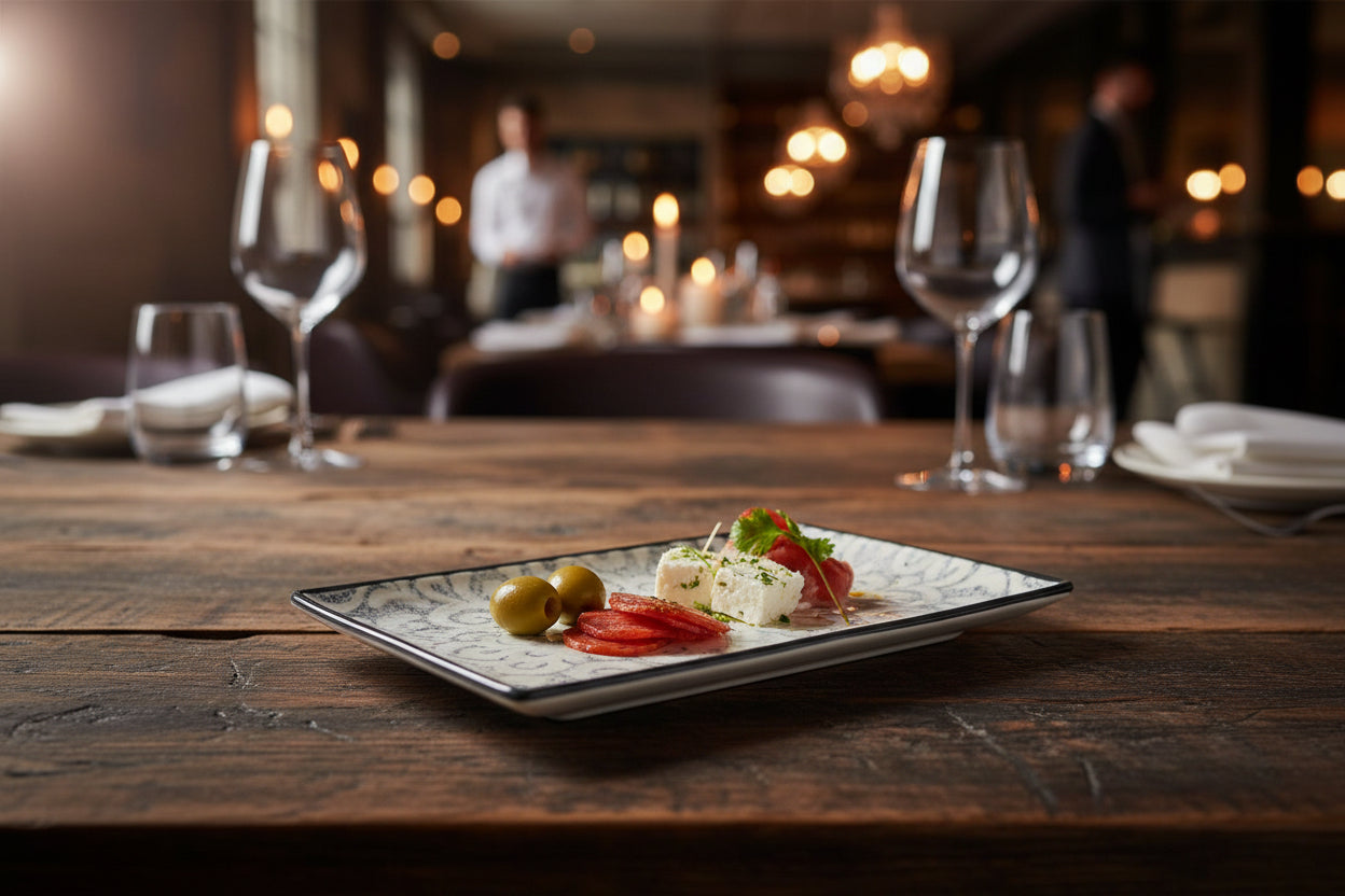Azurill rectangular 20x13cm tapas sushi dish