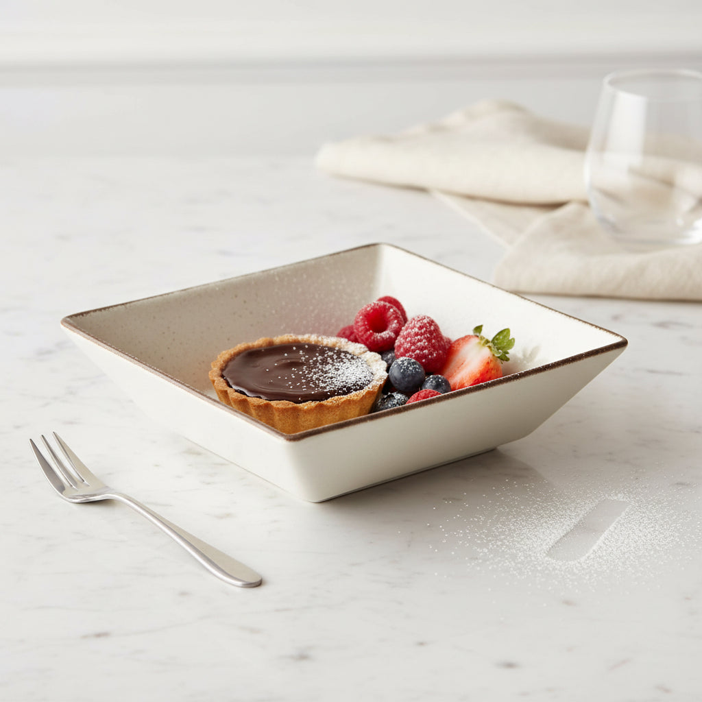 Anllo square bowl 18x18cm Stoneware tapas dish starters desserts